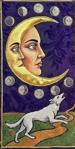 Carta do estilo Hatha: lua e cão
